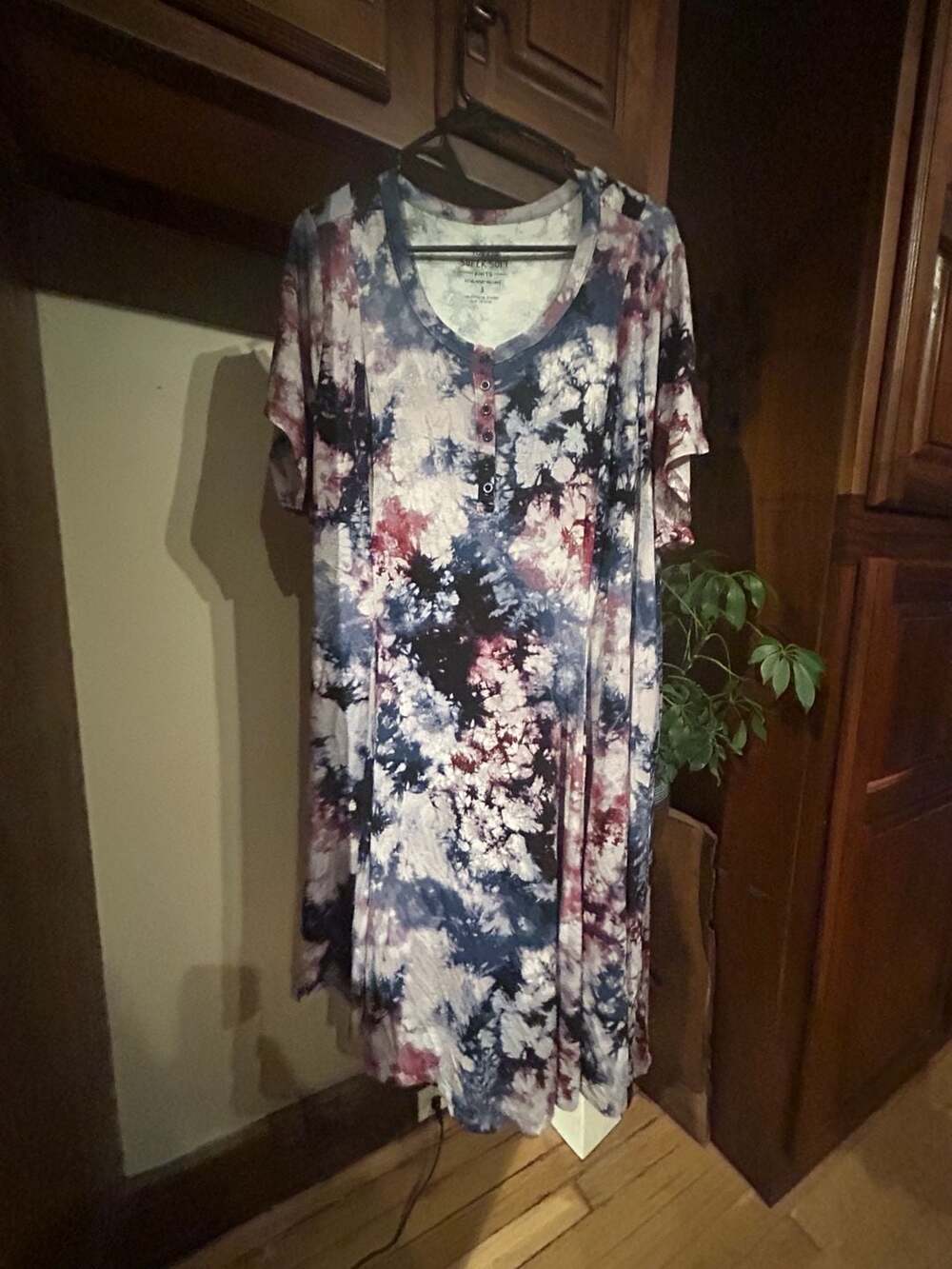 Torrid Super Soft Knits Sleepdress Size 3 Tie Dye Henley Short Sleeve